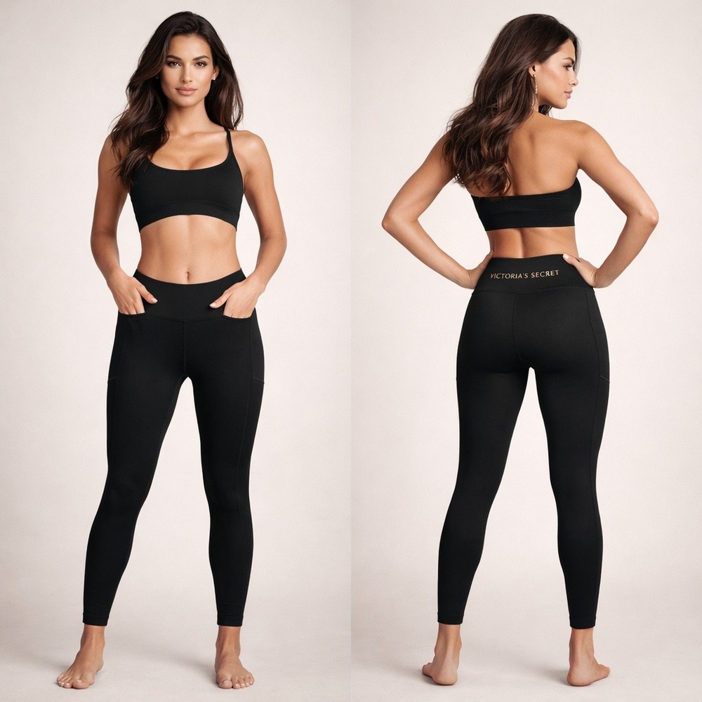 Victoria's‎ Secret Leggings Womens 2 Black Athleisure Yoga Gym Activewear Pants